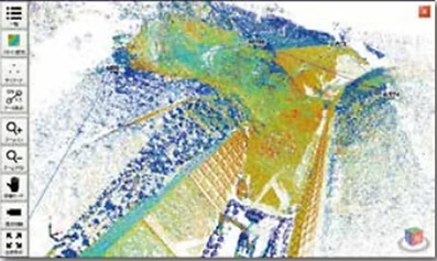 3Dビューアで表示した3次元点群データ